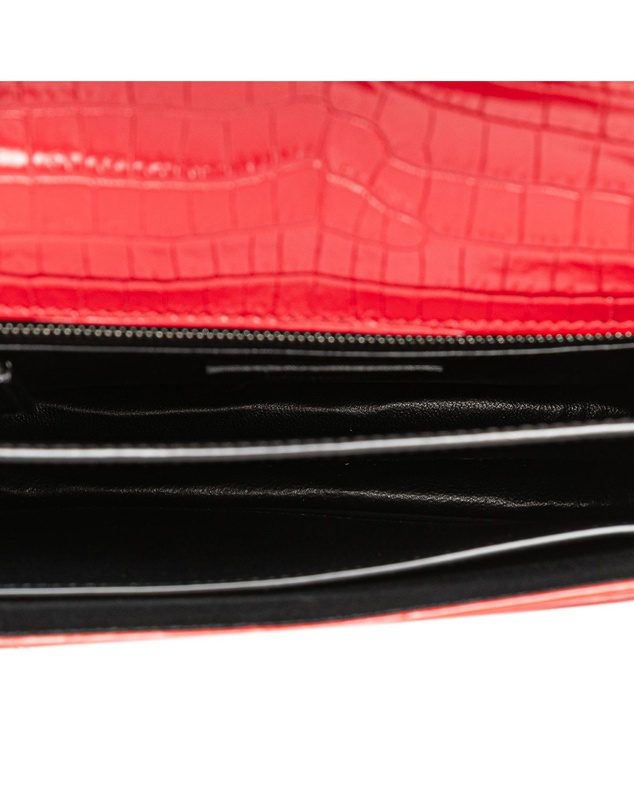 Pre-Loved by Azura Reborn - Pre-Loved Croc Embossed Leather Monogram Cassandra Clasp Bag