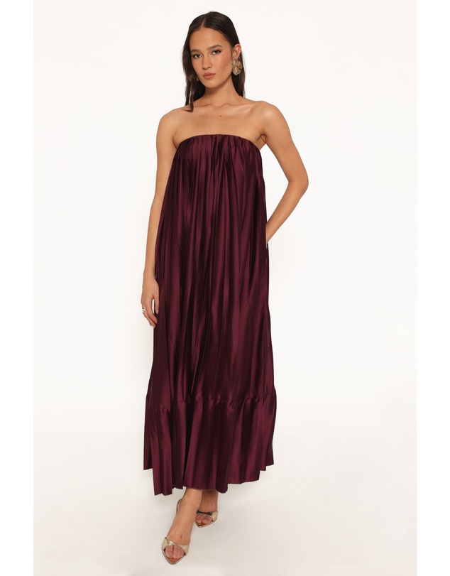 Petal & Pup - Nalania Strapless Maxi Dress - Sangria Red