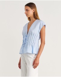 Jag - Delphine Pintuck Linen Blouse