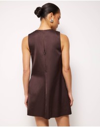 AERE - Nori Satin Shift Mini Dress