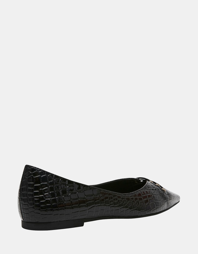 Steve Madden - Onpoint Black Croc Flats