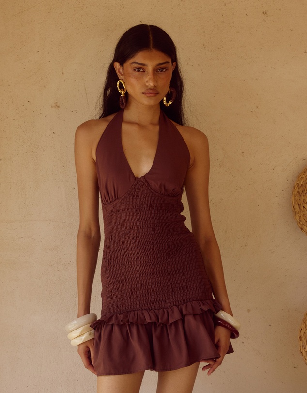 Seven Wonders - Fleur Shirred Halter Mini Dress