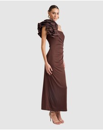 Honey and Beau - Lorena One Shoulder Ruffle Dress