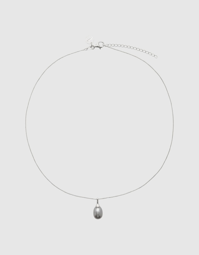 Najo - Isla Silver Pearl (Grey) Necklace