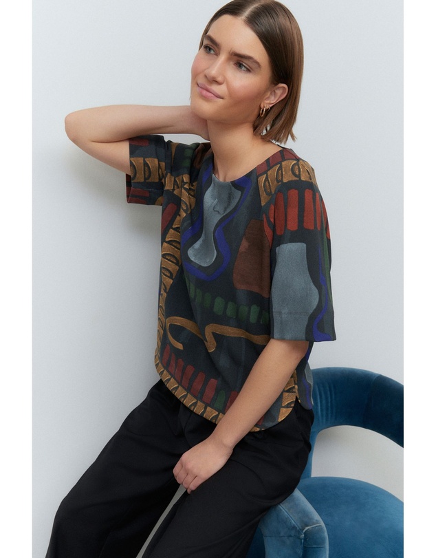 NEXT - Short Sleeve Crepe Boxy T-Shirt