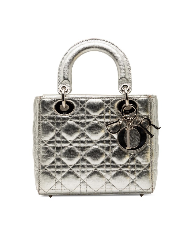 Pre-Loved by Azura Reborn - Pre-Loved Small Metallic Grained Calfskin Cannage My ABCDior Lady Dior