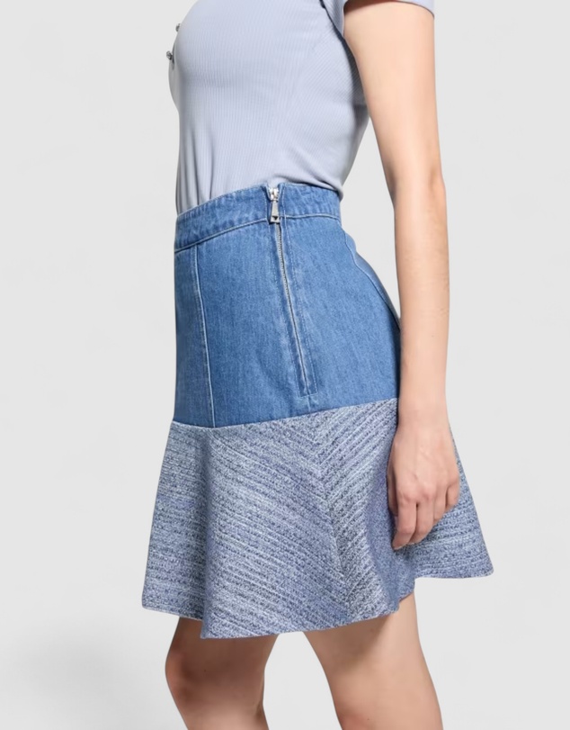 GUESS - Elsie Tweed Mix Denim Skirt