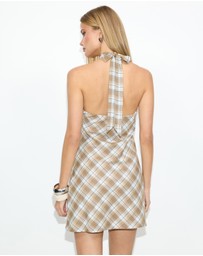 Dazie - Kaia V-Neck Check Mini Dress