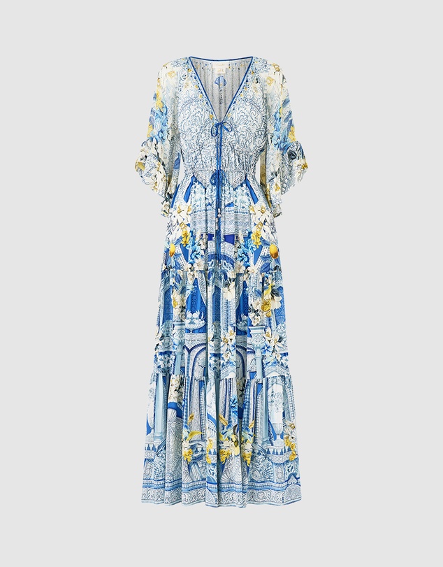 Camilla - Ruffle Sleeve Long Dress