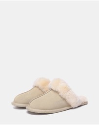 EVERAU - EverAU Ugg Rosa Slipper Suede Cow Suede Upper House Shoes