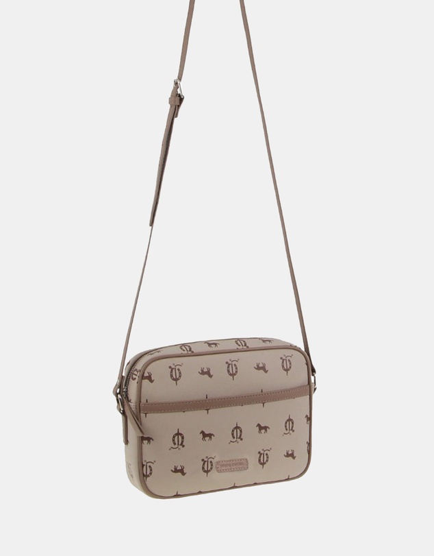 Pierre Cardin - Pierre Cardin Canvas/Leather Trim Square Crossbody Bag