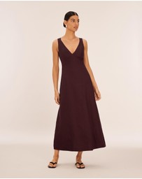 AERE - Nora Buckle Detail Linen Slip Dress