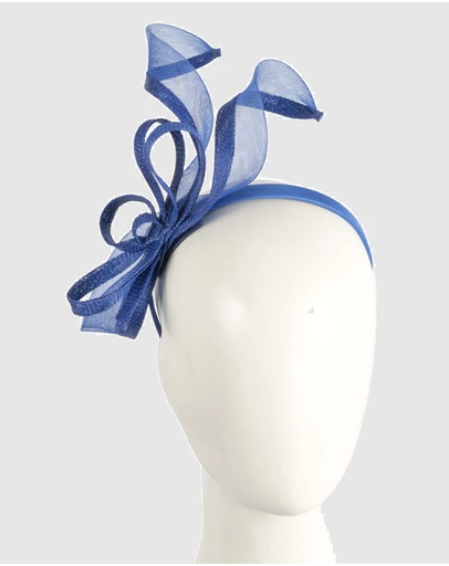 Max Alexander - Small Royal Blue Sinamay Loops Fascinator