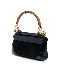 Pre-Loved by Azura Reborn - Pre-Loved Suede and Patent Peggy Bamboo Top Handle Bag