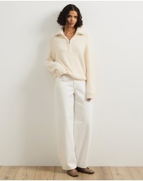 Atmos&Here - Jordie Half Zip Fluffy Turtleneck Sweater