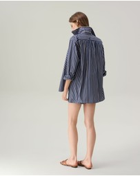 IDA+S - Sybil Striped Cotton Button Down Top