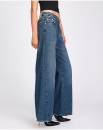 ONE TEASPOON - Cruisers Mid Waist Bootcut Flare Denim Jeans - Colorado Blue