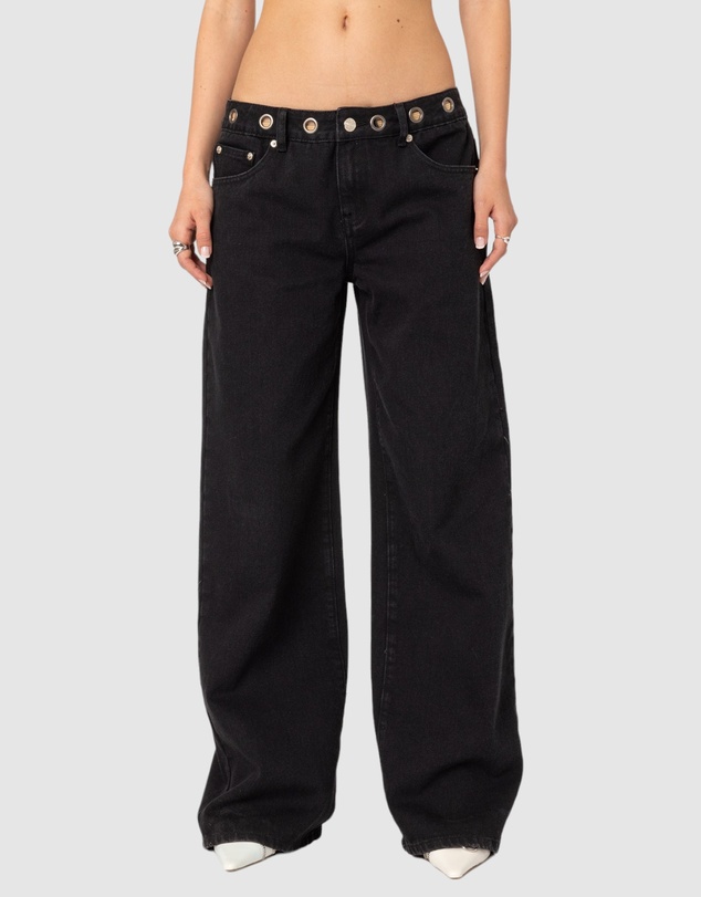 EDIKTED - Libby Grommet Waist Jeans