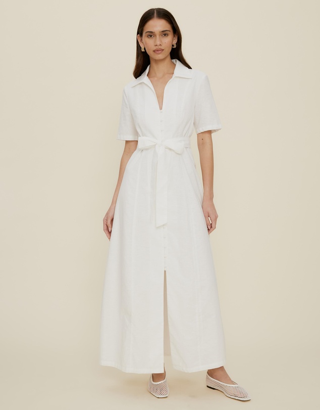 The Fated - Claudia Linen Blend Midi Dress