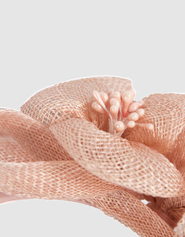 Max Alexander - Small Coral Sinamay Flowers Fascinator