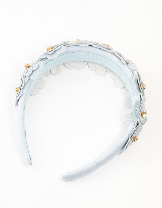 Lovisa - Blue PU Leather Fabric Cut Out Flower Headband