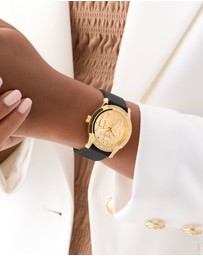 GUESS - Guess Ladies Black Gold Tone 36mm Analogue Watch