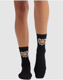 High Heel Jungle - Gem Crystal Heart Sock