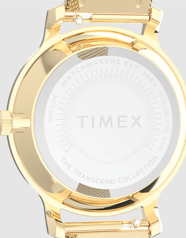 TIMEX - Womens 31mm Transcend Gold-tone Case and Bracelet with Green Dial