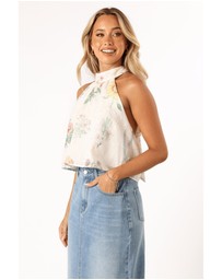 Petal & Pup - Willa Halterneck Top - White Floral