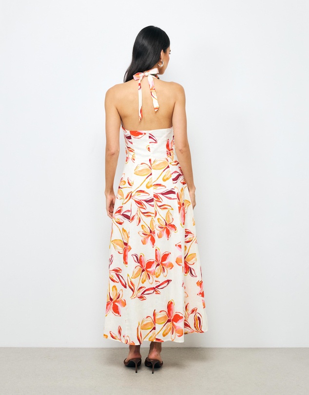AERE - Aureline Linen Halter Midi Dress