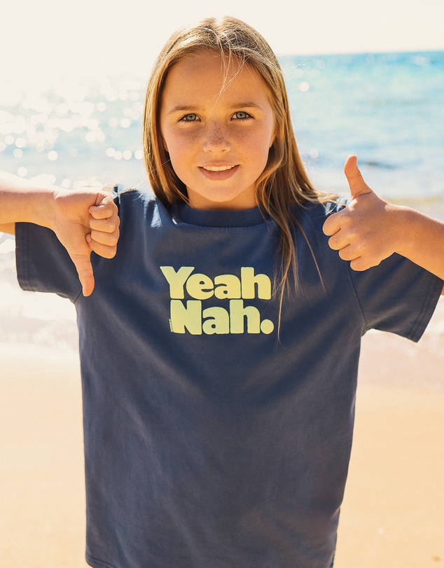 Skwosh - Yeah Nah Kids Slang Tee in Navy