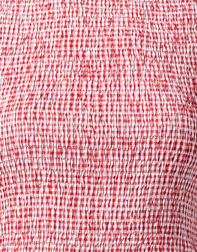 MVN - Gingham Shirred Dress