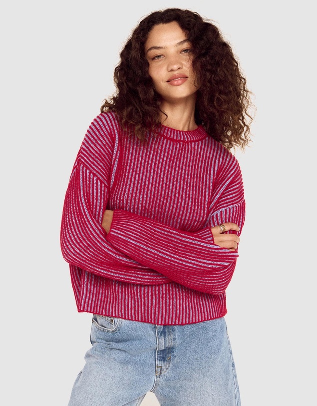 MINKPINK - Cleo Contrast Rib Knit Jumper