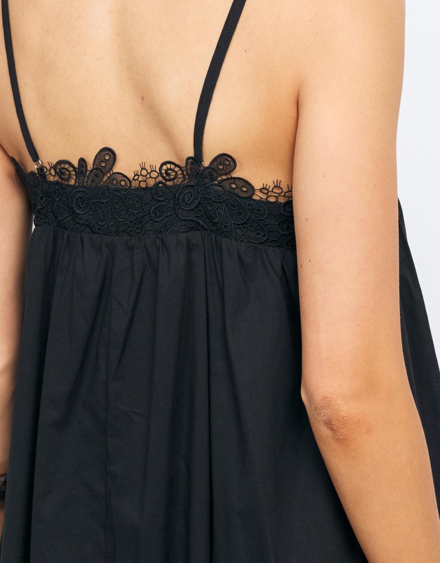 AERE - Mara Cotton Voile Trim Maxi Dress