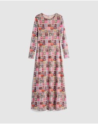 Tommy Jeans - Allover Print Mesh Midi Dress
