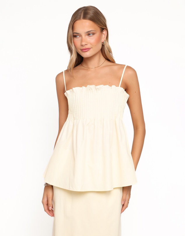 Petal & Pup - Carson Pleated Top - Butter Yellow