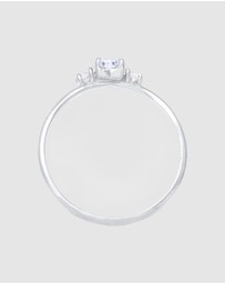 Elli Jewelry - Ring Zirconia Heart 925 Sterling Silver
