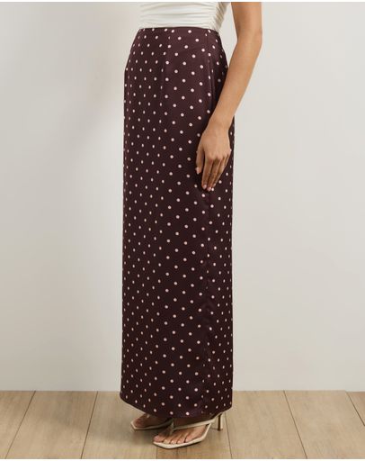 Burgundy & Pink Polka Dot