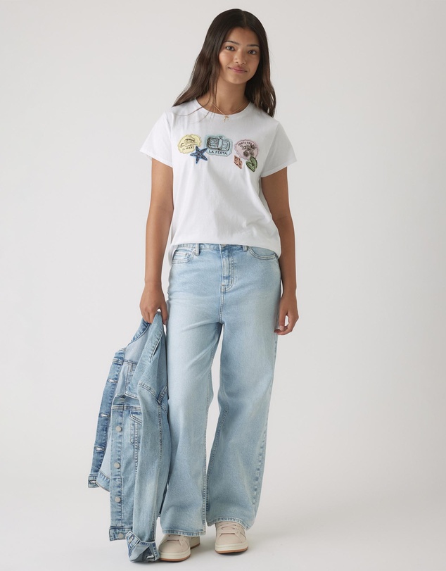 Decjuba Kids - Beach Stamp Embellished Tee - Teens