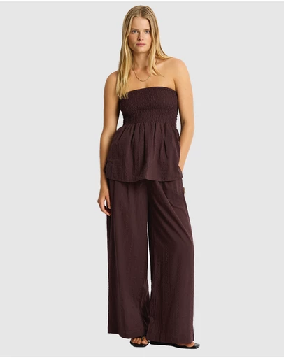 Sea Level Australia - Ripples Shirred Bandeau Top