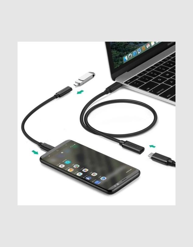 Ugreen - UGreen USB-C 3.1 Extension Cable 0.5m Black Fast Charging 4K Video Support