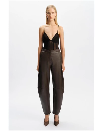 Bardot - Ryan Leather Barrel Pant