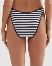 Polo Ralph Lauren - Pique Stripe High Leg Bikini Bottom