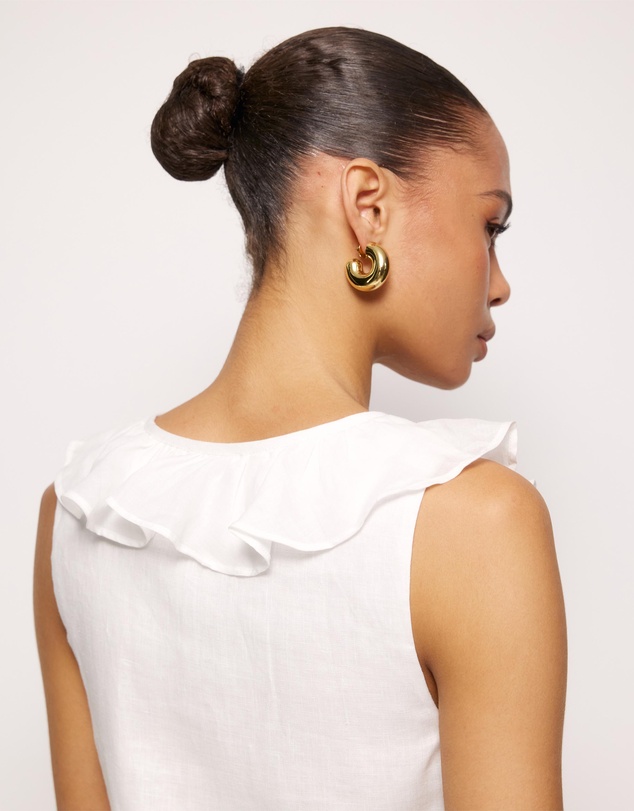 AERE - Elowen Linen Ruffle Mini Dress