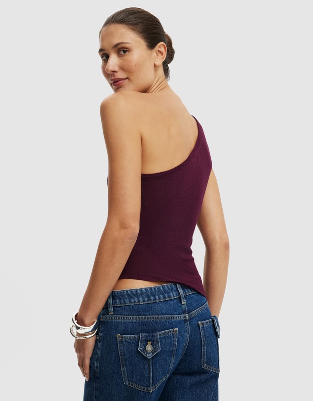 Cotton On - Stud Trim Asym Knit Top