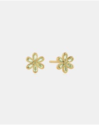 Ania Haie - Gold Mint Green Floral Stud Earrings