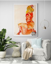Inka Arthouse - Red Dress by Egon Schiele Art Print