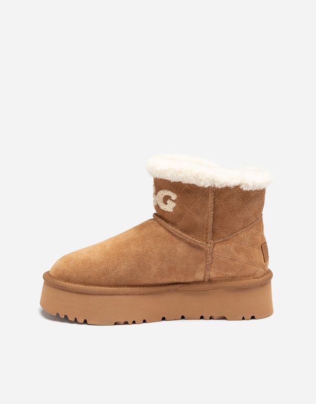 Ozwear Connection Uggs - Ugg Bondi Matelasse Platform Shearling Mini Boot