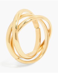 Lovisa - Waterproof Gold Plated Stainless Steel Locked Trio Band Layered Ring