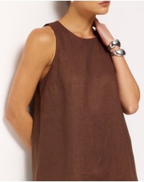 AERE - Lila Linen Shift Mini Dress